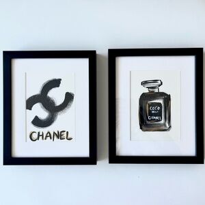 Framed CHANEL Black and Gold Art Set